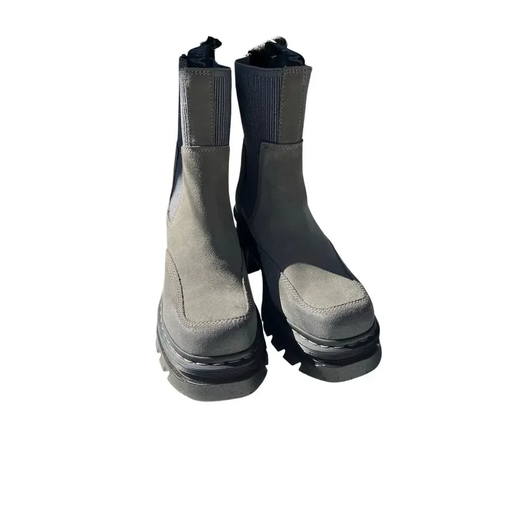 Dr. Martens Women's Corran Chelsea Boots Gunmetal Waxy Suede Waterproof - Picture 4 of 5